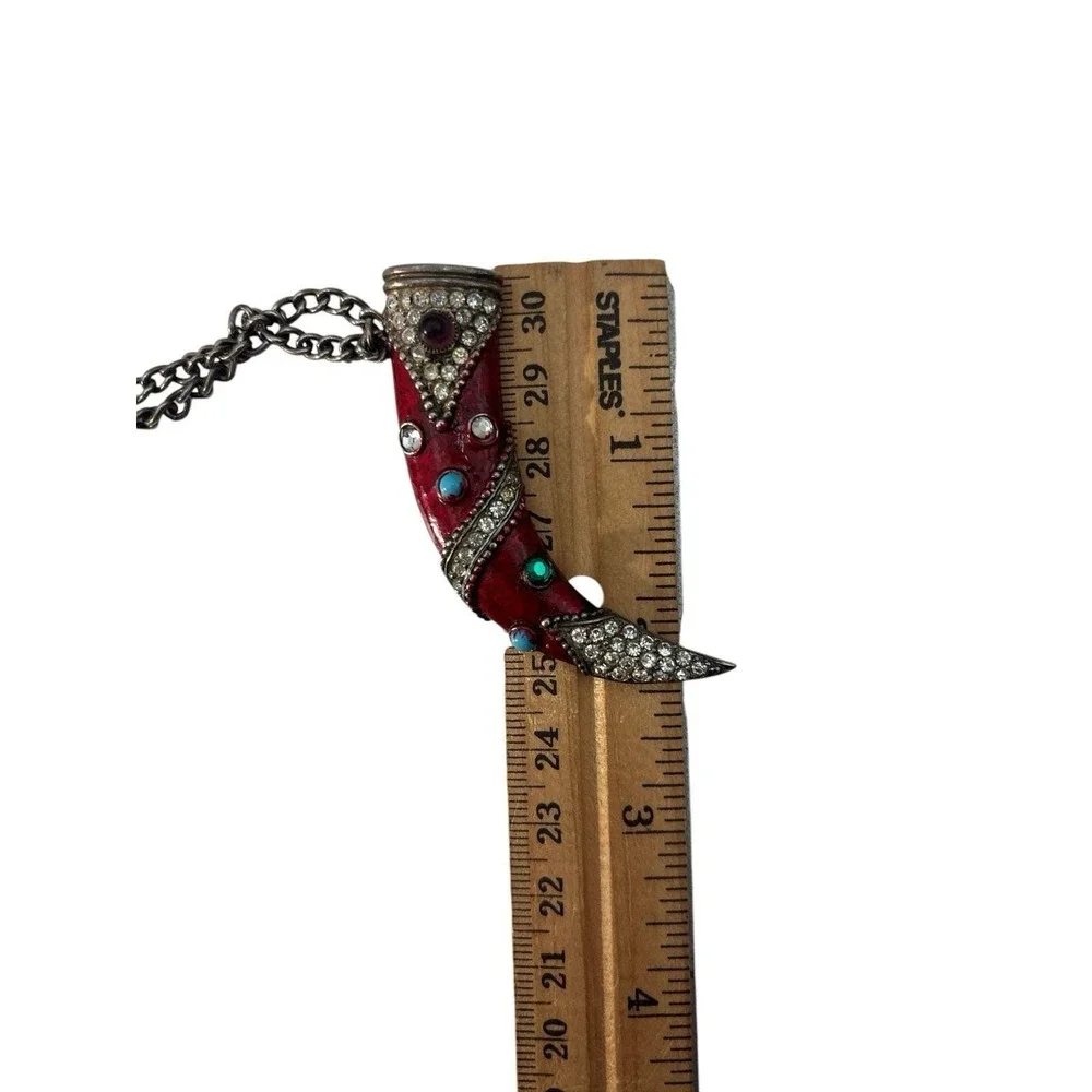 Vintage 1940s Urie Mandle Sterling Enamel‎ Dagger & Sheath Brooch Pin